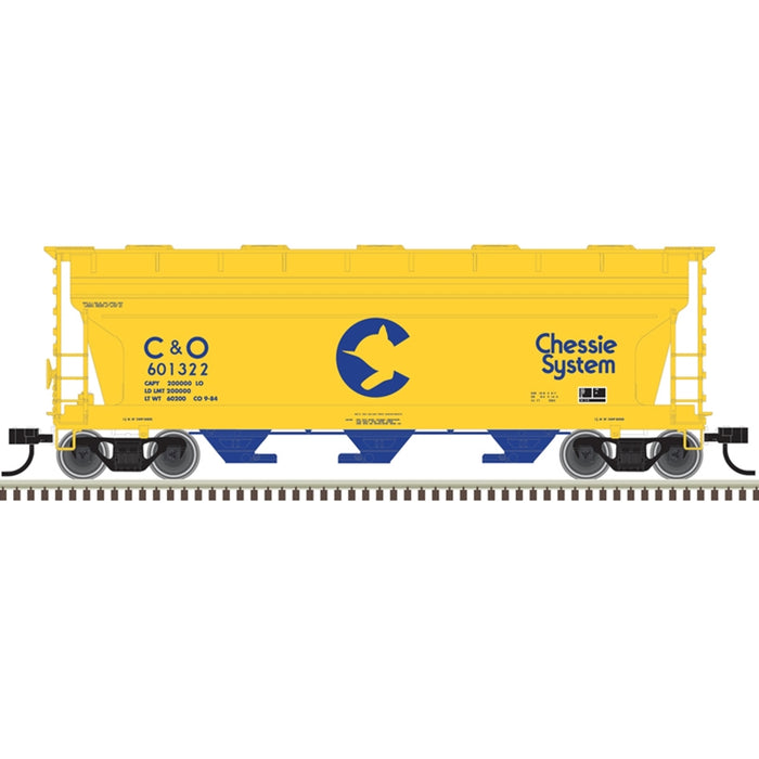 Atlas Trainman 20006504 HO Scale ACF 3560 Covered Hopper Chessie System C&O 601322 