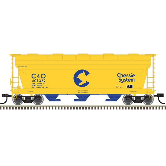 Atlas Trainman 20006505 HO Scale ACF 3560 Covered Hopper Chessie System C&O 601343 