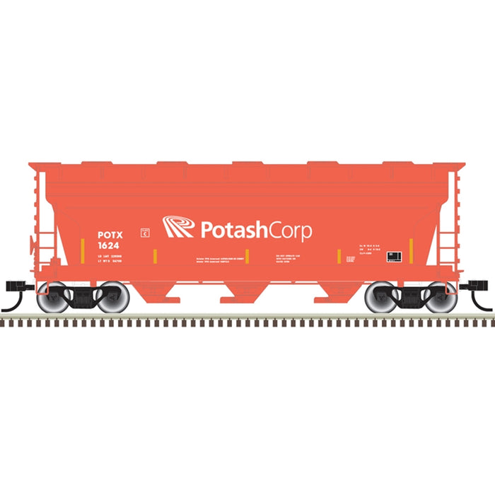 Atlas Trainman 20006512 HO Scale ACF 3560 Covered Hopper Potash Corp POTX 1624 