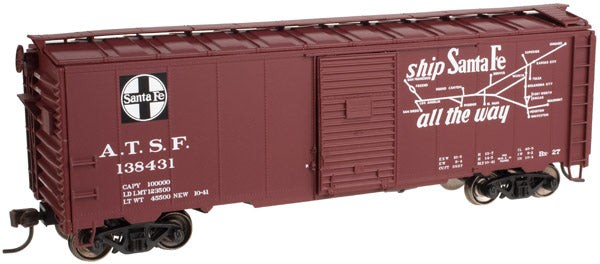 Atlas Trainman 21000044 HO Scale 40' 1937 AAR Boxcar Kit Santa Fe "The Scout" ATSF 138467 - NOS