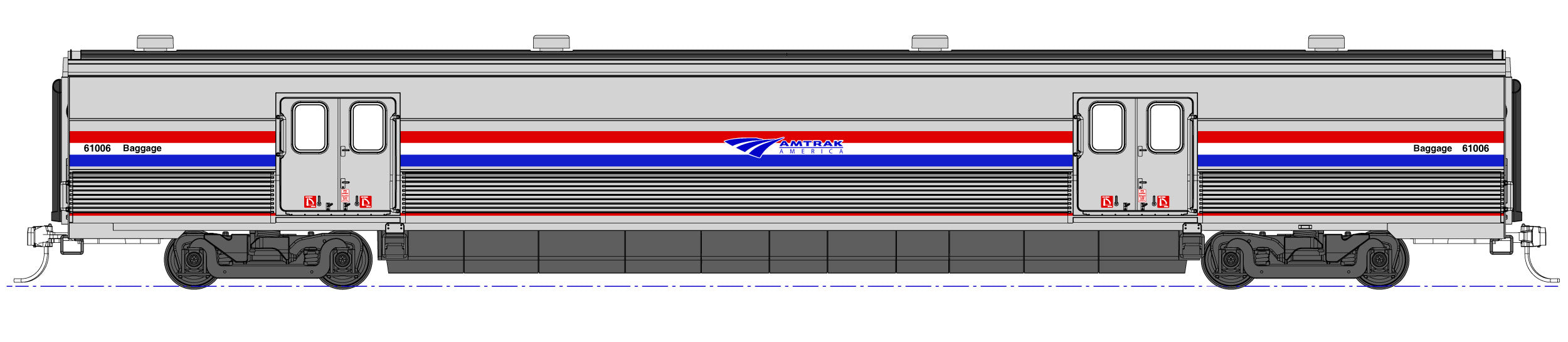 Kato 35-6212 HO Scale Viewliner II Baggage Car Phase III  Heritage Amtrak 61058