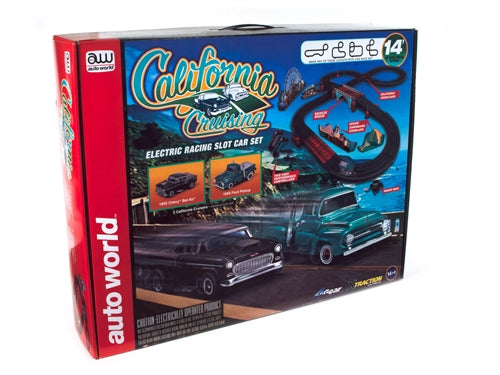 Auto World 33103 HO Scale California Cruising The Pacific Coast Slot Car Set