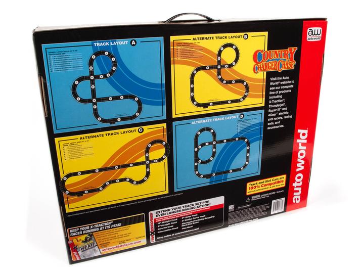 Auto World 33503 HO Scale County Charger Chase 14' Slot Car Racing Set