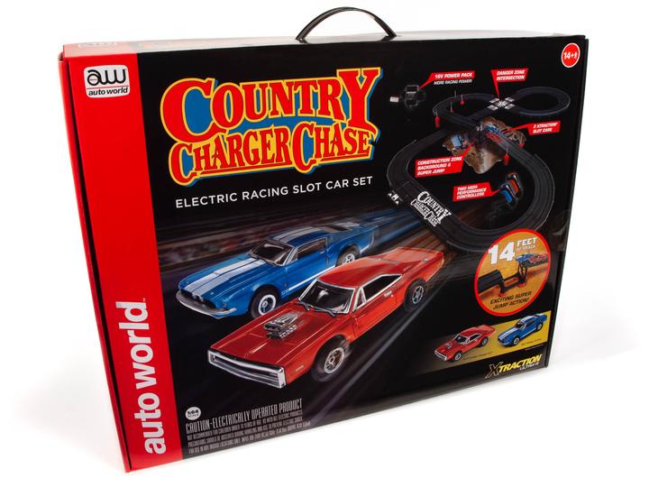 Auto World 33503 HO Scale County Charger Chase 14' Slot Car Racing Set White Rose Hobbies Auto World 33503 HO Scale County Charger Chase 14' Slot Car Racing Set White Rose Hobbies