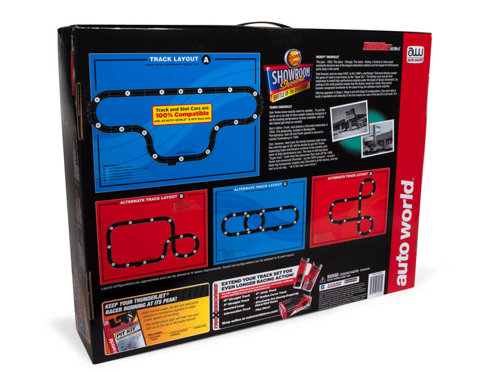 Auto World 33703 HO Scale Showroom Battle of the Dealerships Slot Car Racing Set