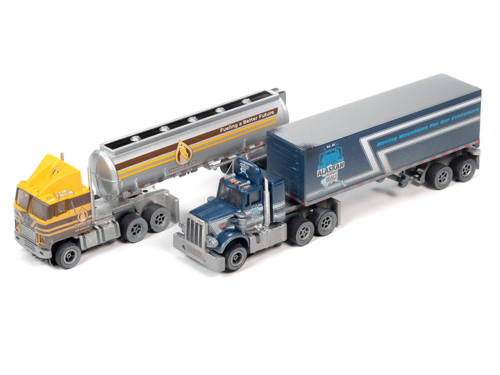 Auto World 33903 HO Scale Semi-Frozen Alaskan Oil Tanker & Tractor Trailer Slot Car Racing Set
