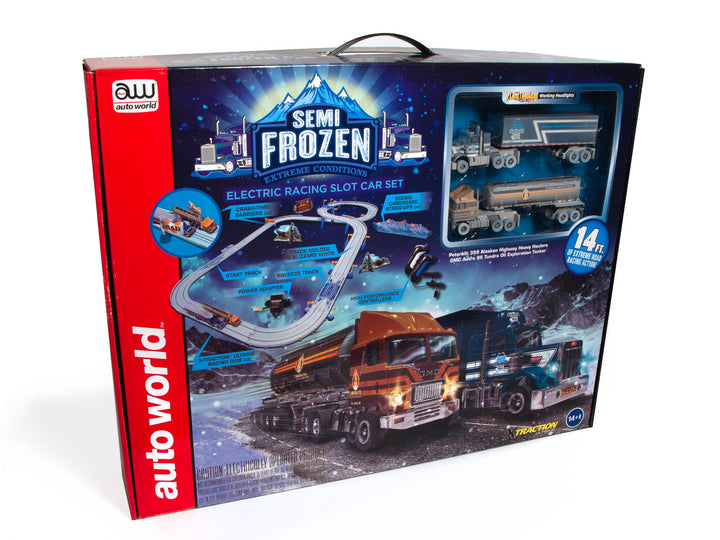 Auto World 33903 HO Scale Semi-Frozen Alaskan Oil Tanker & Tractor Trailer Slot Car Racing Set