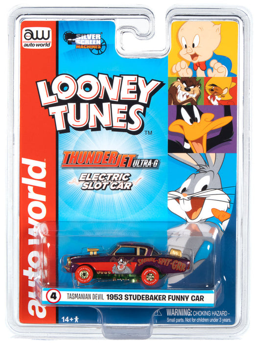 Auto World 363 HO Scale Thunderjet Ultra-G Looney Toons 1953 Studebaker Funny Car Tasmanian Devil Slot Car