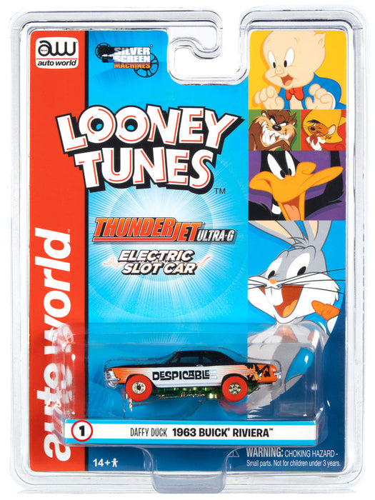 Auto World 363 HO Scale Thunderjet Ultra-G Looney Toons 1963 Buick Riviera Daffy Duck Slot Car