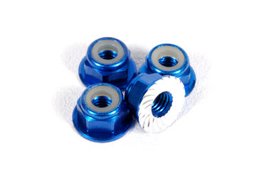Axial AXA1046 Wheel Nut M4 Serrated Blue 4 Pack