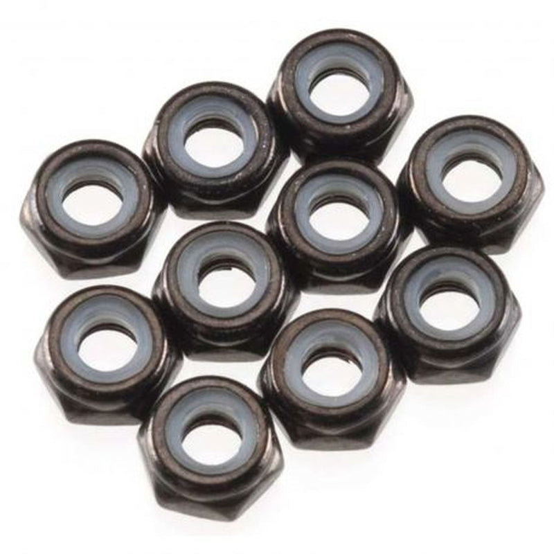 Axial AXA1052 Nylon Locking Hex Nut M3 Black 10 Pack