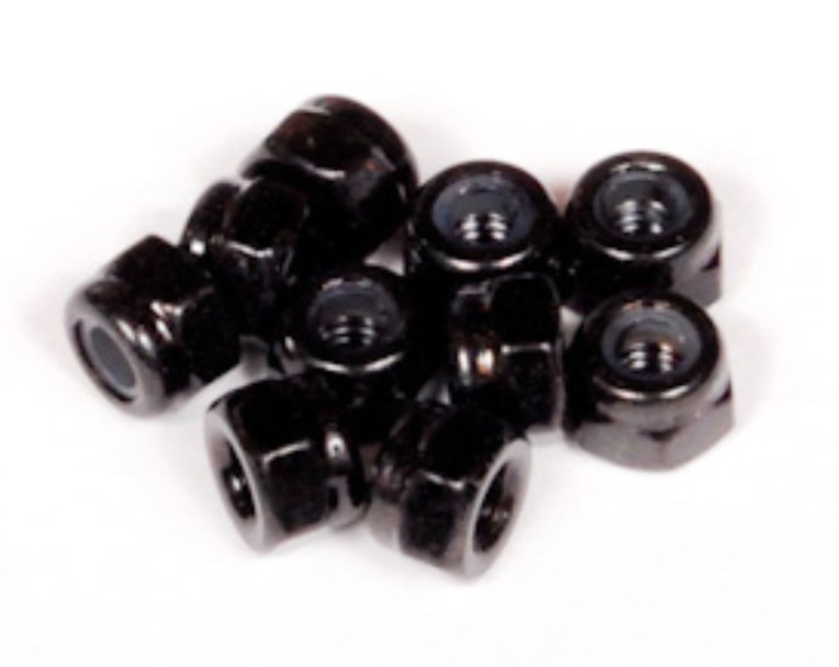 Axial AXA1053 Nylon Locking Hex Nut M3 Black 10 Pack
