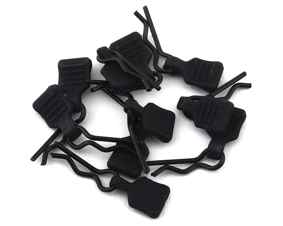 Axial AXI206000 Black Body Clips with Tabs 10 Pack — White Rose Hobbies
