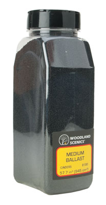 Woodland Scenics B1383 Medium Ballast Shaker, Cinders [50 cu. in.]