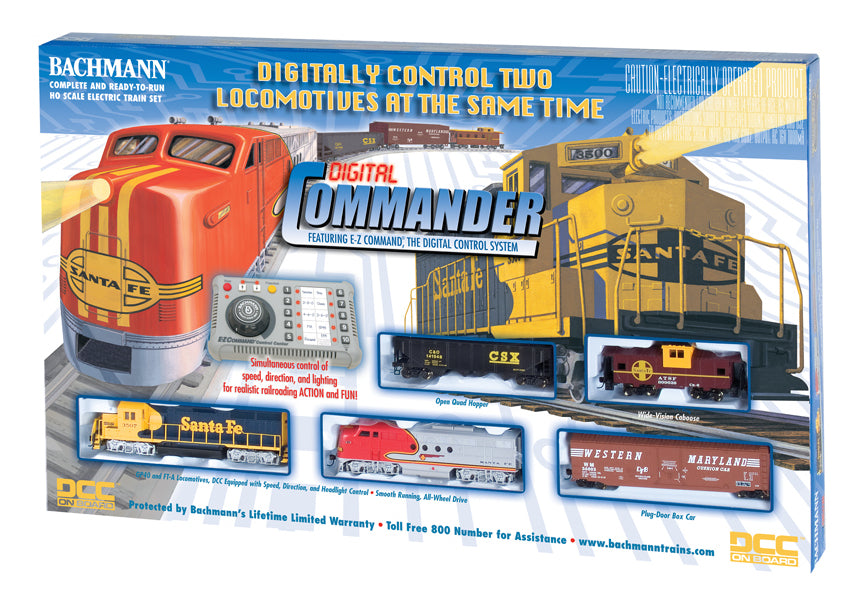 Bachmann 00501 HO Scale Digital Commander Deluxe Model Train Set with DCC Santa Fe