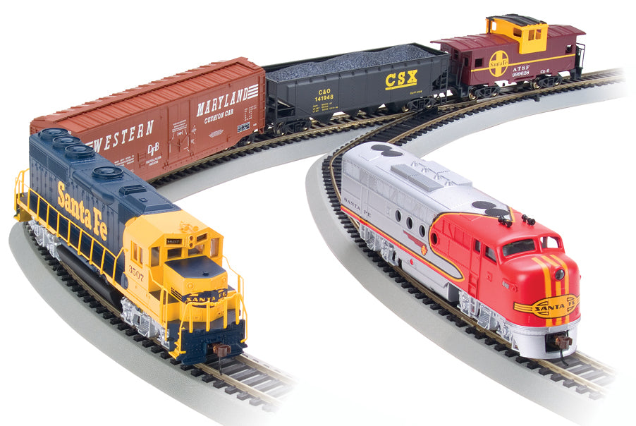 Bachmann 00501 HO Scale Digital Commander Deluxe Model Train Set with DCC Santa Fe