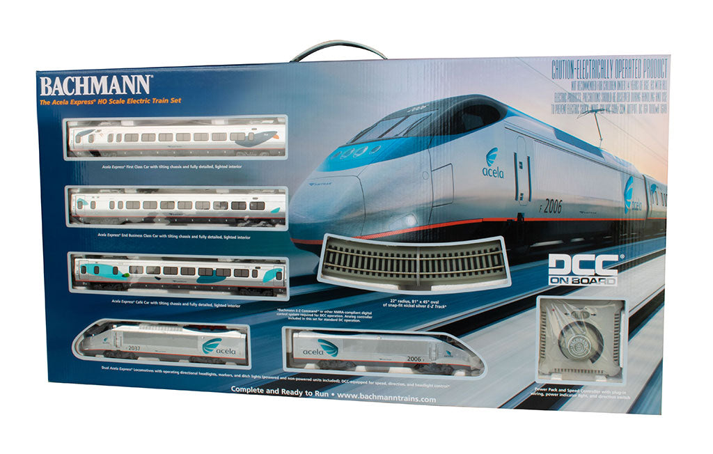 Bachmann 01205 HO Scale Amtrak Acela Starter Train Set with DCC