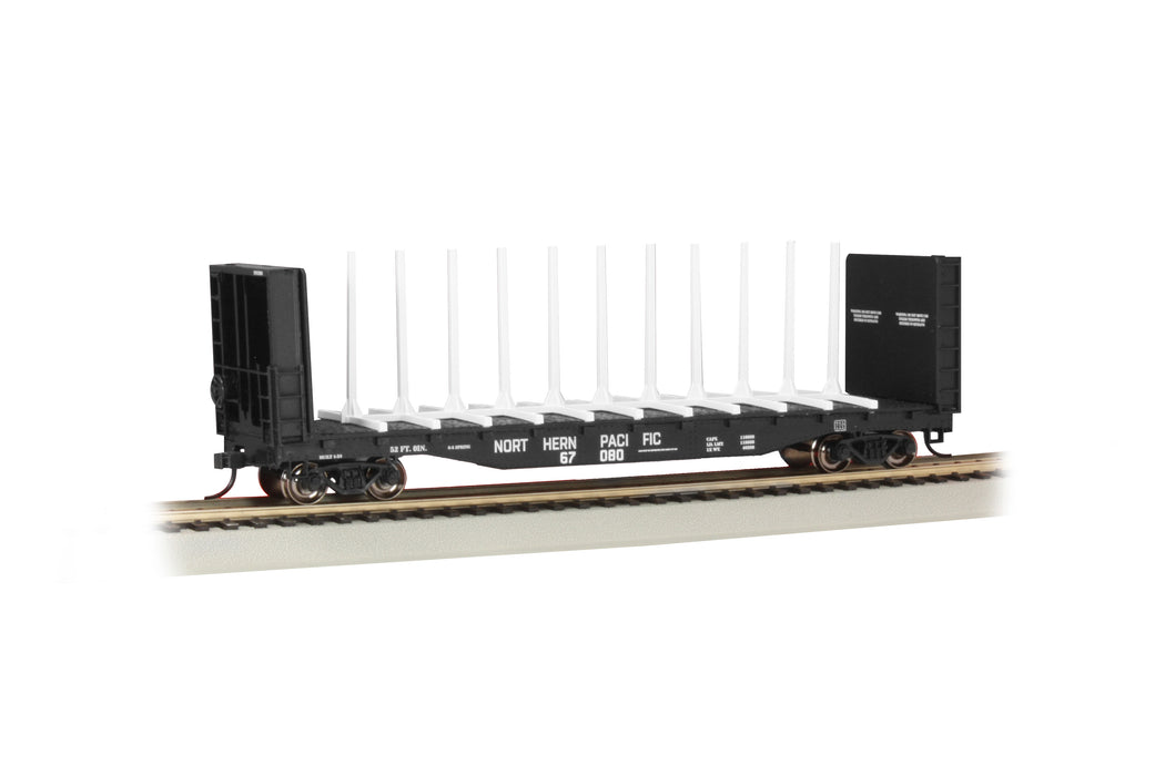 Bachmann 12904 HO Scale 52' Bulkhead Flatcar Northern Pacific NP 67080
