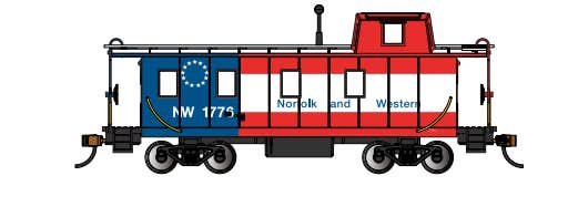 Bachmann 14006 HO Scale Offset Cupola Caboose Norfolk & Western N&W 1776
