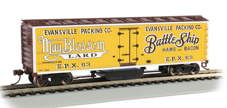 Bachmann 16332 HO Scale Track Cleaning 40' Wood Reefer Evansville Packing