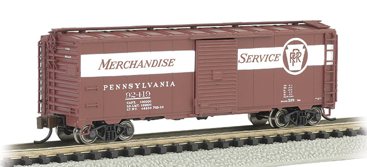Bachmann 17061 N Scale 40' Boxcar Pennsylvania Merchandise Service PRR 92419