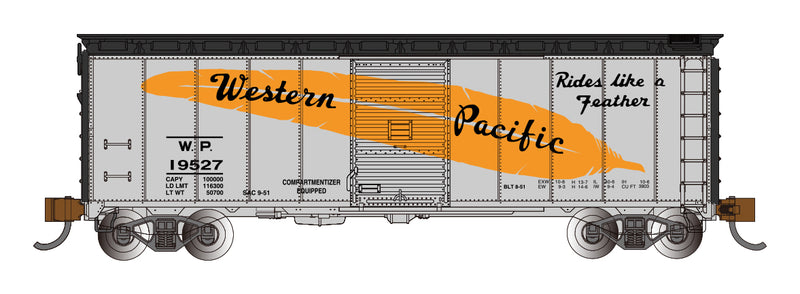 Bachmann 17062 N Scale 40' Boxcar Western Pacific Feather WP