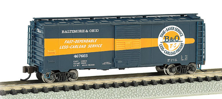 Bachmann 17064 N Scale 40' Boxcar Baltimore & Ohio Time Saver B&O 467603