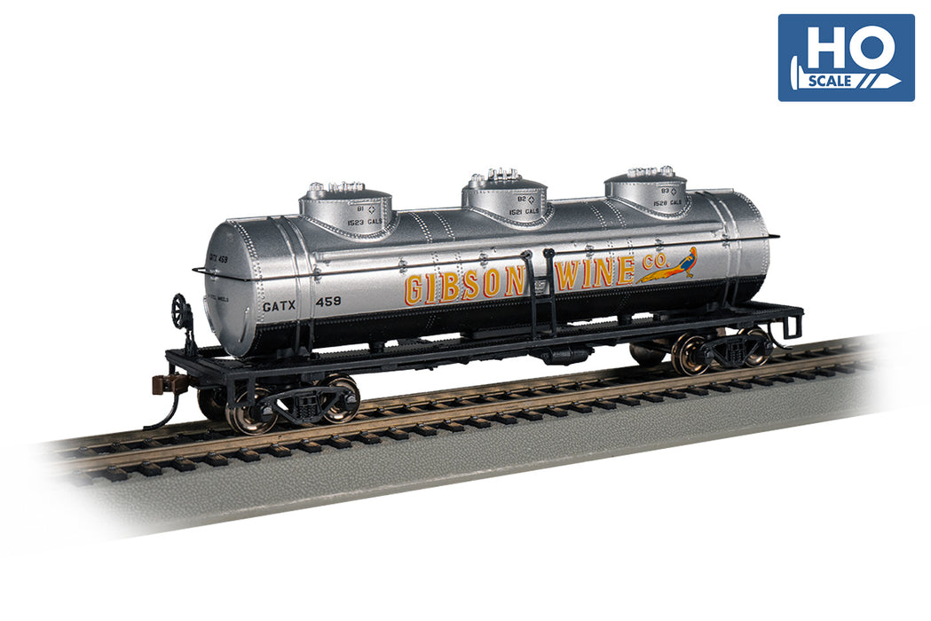 Bachmann 17115 HO Scale 3 Dome Tank Car Gibson Wine Co. GATX 459