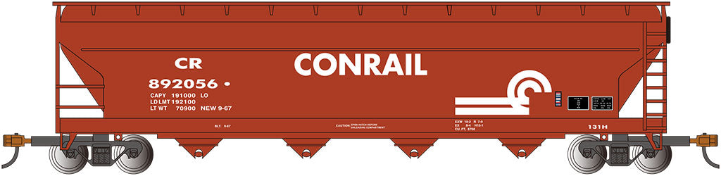 Bachmann 17560 HO Scale 56' ACF Centerflow Covered Hopper Conrail CR
