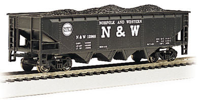 Bachmann 17642 HO Scale 40' 4 Bay Open Hopper with Coal Load folk & Western N&W 12988