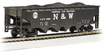Bachmann 17642 HO Scale 40' 4 Bay Open Hopper with Coal Load folk & Western N&W 12988