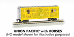 Bachmann 19752 N Scale 40' Animated Stock Car Union Pacific UP with Horses