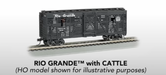 Bachmann 19753 N Scale 40' Animated Stock Car Rio Grande D&RGW with Cattle