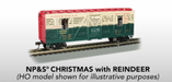 Bachmann 19754 N Scale 40' Animated Stock Car North Pole & Southern NP&S with Reindeer