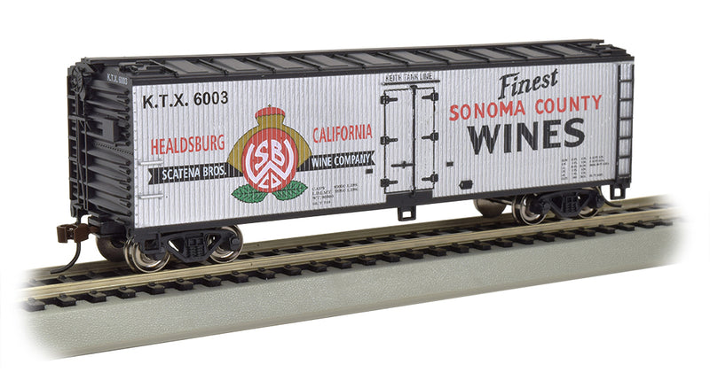 Bachmann 19808 HO Scale 40' 40' Wood Reefer Sonoma Wine