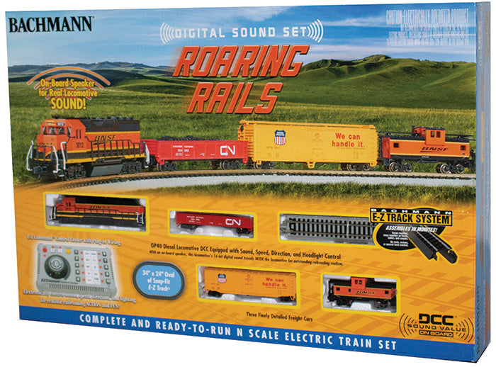 Bachmann 24132 N Scale Roaring Rails BNSF Train Set with DCC and Sound