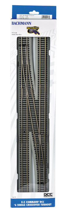 Bachmann 44137 HO Scale E-Z Track Command #6 Left Hand Crossover with DCC