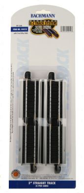 Bachmann 44412 HO Scale Steel E-Z Track 3" Straight (4)