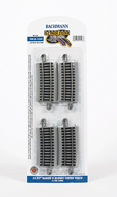 Bachmann 44508 HO Scale E-Z Track 33-1/4" Radius Curve 6 Degree 4 Pack