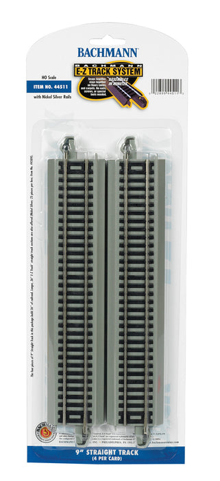 Bachmann 44511 HO Scale E-Z Track 9" Straight (4)