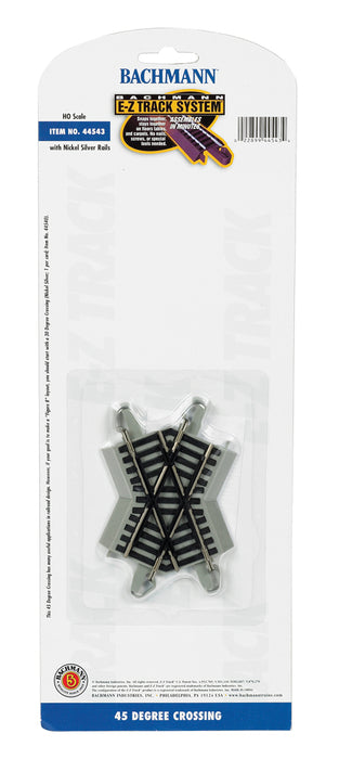 Bachmann 44543 HO Scale E-Z Track 45 Degree Crossing