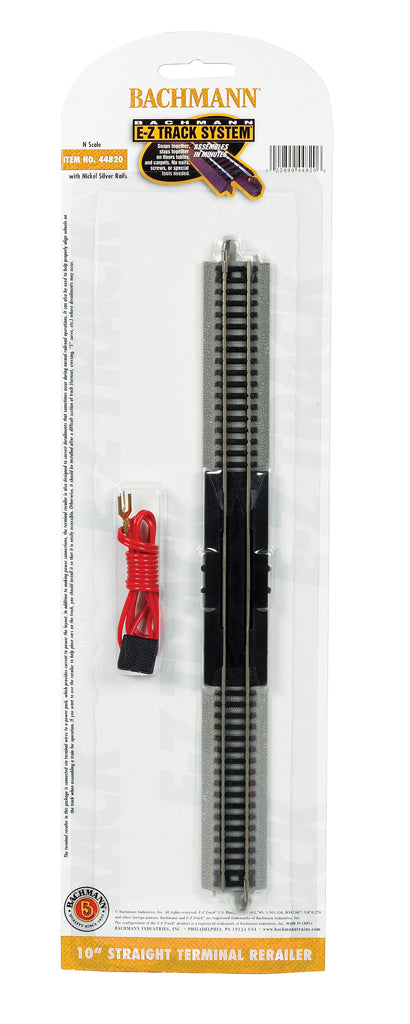 Bachmann 44820 N Scale E-Z Track 10" Straight Terminal Rerailer