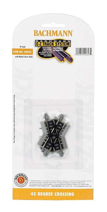Bachmann 44843 N Scale E-Z Track 45 Degree Crossing