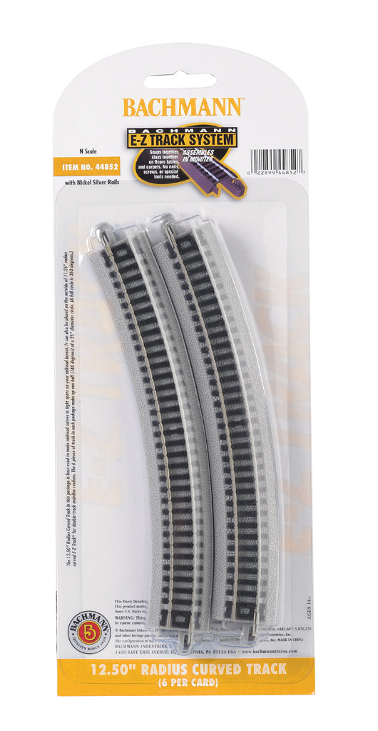 Bachmann 44852 N Scale E-Z Track 12.5" Radius Curve (6)