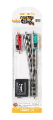 Bachmann 44859 N Scale E-Z Track #6 Left Hand Turnout
