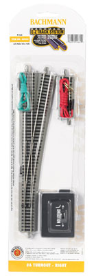 Bachmann 44860 N Scale E-Z Track #6 Right Hand Turnout