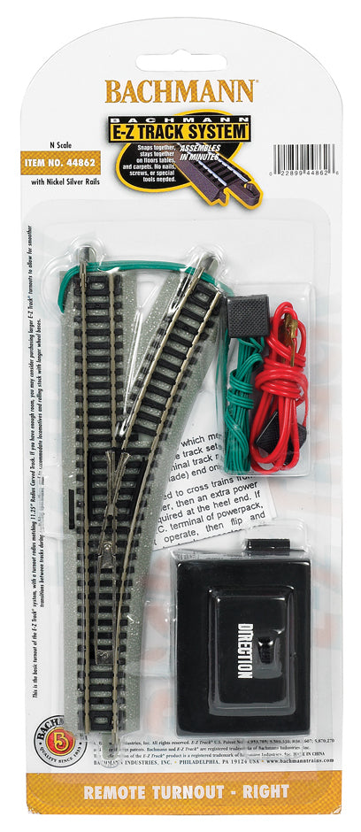 Bachmann 44862 N Scale E-Z Track Remote Right Hand Switch