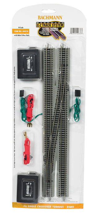 Bachmann 44876 N Scale E-Z Track #6 Right Hand Crossover