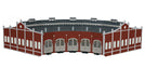 Bachmann 45020 HO Scale Five Stall Brick Roundhouse Kit with E-Z Track