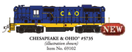 Bachmann 69102 HO Scale EMD GP7 Diesel Chesapeake & Ohio C&O 5735
